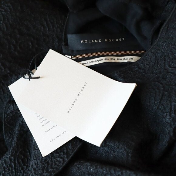 Roland Mouret Diana Dress Black Shimmer Brocade Evening Cocktail $3565 New NWT 6 - Picture 8 of 8